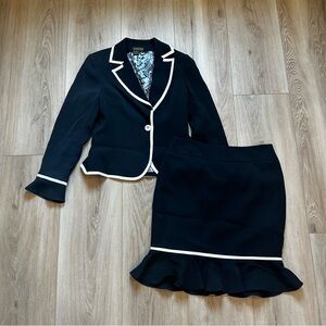 Vintage Georgiou Black Skirt and Blazer Set